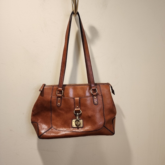 Etienne Aigner Camel Brown Leather Showlder bag - Picture 15 of 16